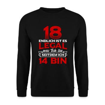 18. Geburtstag 18. Geburtstag - Unisex Pullover - Schwarz - Vorne - Alina (178cm) & Michal (187cm)