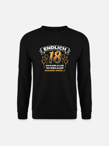 18. Geburtstag Geburtstag 18. - Unisex Pullover - Schwarz