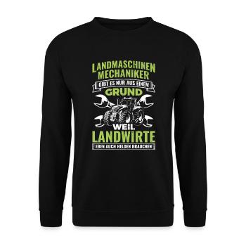 Landmaschinen Landmaschinenmechaniker Mechaniker - Unisex Pullover - Schwarz - Vorne - Alina (178cm) & Michal (187cm)