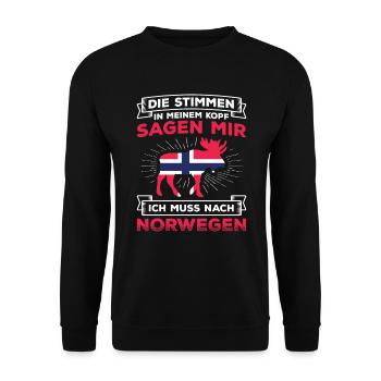 Fishing Norway Scandinavia - Unisex Sweatshirt - black - Front - Alina (178cm) & Michal (187cm)
