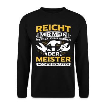 Handwerker Handwerk - Unisex Pullover - Schwarz - Vorne - Alina (178cm) & Michal (187cm)