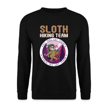 Sloth Hiking Team Sloth Rest Hiking Walkers - Unisex Sweatshirt - black - Front - Alina (178cm) & Michal (187cm)