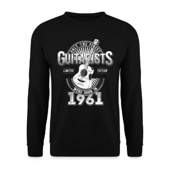 Only the finest Guitarists were born in 1961 - Unisex Pullover - Schwarz - Vorne - Alina (178cm) & Michal (187cm)