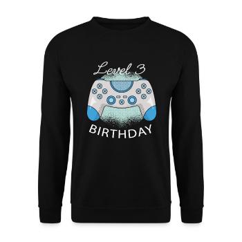 Niveau 3 Cadeau d’anniversaire de jeu - Sweat-shirt Unisexe - noir - Devant - Alina (178cm) & Michal (187cm)