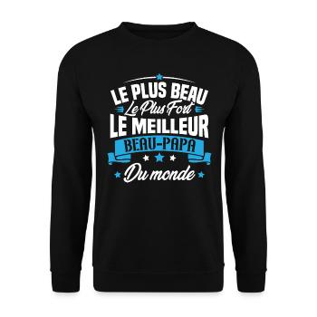 Le meilleur beau papa du monde - Sweat-shirt Unisexe - noir - Devant - Alina (178cm) & Michal (187cm)