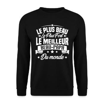 Le meilleur beau papa du monde - Sweat-shirt Unisexe - noir - Devant - Alina (178cm) & Michal (187cm)