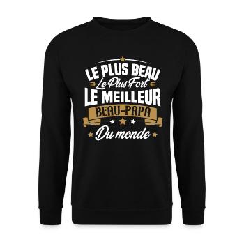 Le meilleur beau papa du monde - Sweat-shirt Unisexe - noir - Devant - Alina (178cm) & Michal (187cm)