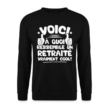 Voici à quoi ressemble un Retraité vraiment cool - Sweat-shirt Unisexe - noir - Devant - Alina (178cm) & Michal (187cm)