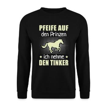 Pfeife Prinzen Nehme Tinker Pferderassen Geschenk - Unisex Pullover - Schwarz - Vorne - Alina (178cm) & Michal (187cm)