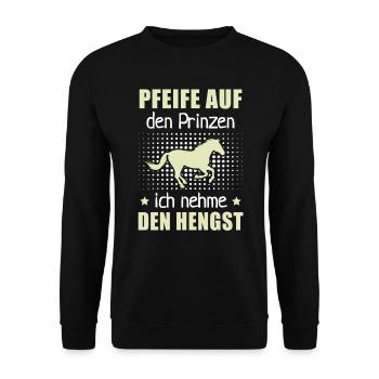 Pfeife Prinzen Nehme Hengst Pferdezucht Geschenk - Unisex Pullover - Schwarz - Vorne - Alina (178cm) & Michal (187cm)