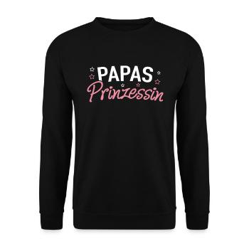 Papas Prinzessin Töchter Nachwuchs Schwangerschaft - Unisex Pullover - Schwarz - Vorne - Alina (178cm) & Michal (187cm)