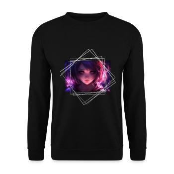 Anime Yandere Character - Unisex Sweatshirt - black - Front - Alina (178cm) & Michal (187cm)