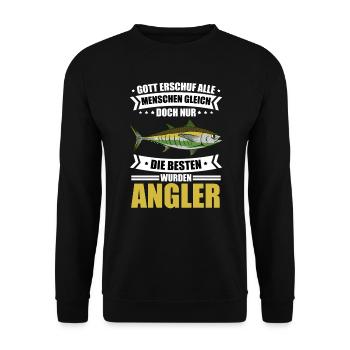 Angeln Lustig Fischart Hecht Gott Und Angler - Unisex Pullover - Schwarz - Vorne - Alina (178cm) & Michal (187cm)