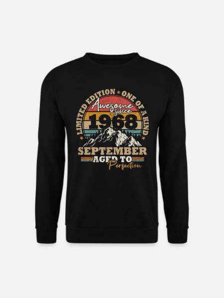 September 1968 Vintage Retro Geburtstagsgeschenk - Unisex Pullover - Schwarz