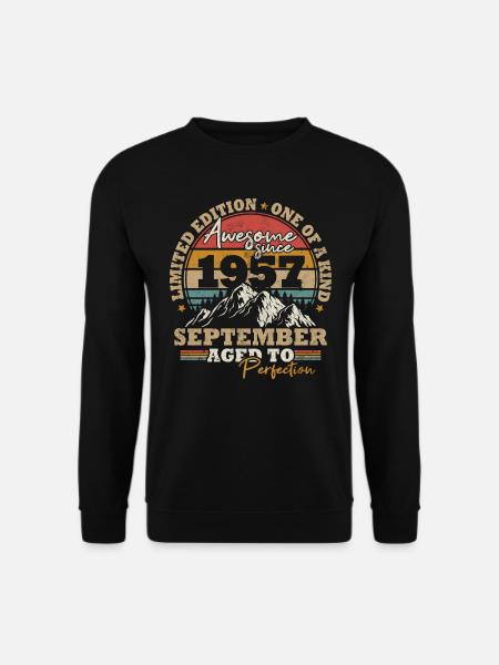 September 1957 Vintage Retro Geburtstagsgeschenk - Unisex Pullover - Schwarz