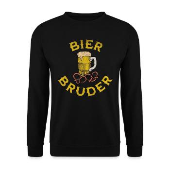 Bier Bruder - Unisex Pullover - Schwarz - Vorne - Alina (178cm) & Michal (187cm)