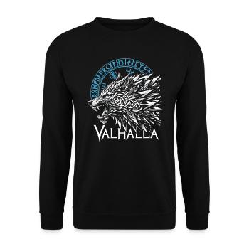 Valhalla Wolf Geri Runes Odin boussole nordique - Sweat-shirt Unisexe - noir - Devant - Alina (178cm) & Michal (187cm)