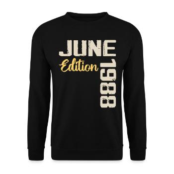 Né(e) en Juin 1988 Cadeau Juin 1988 Anniversaire - Sweat-shirt Unisexe - noir - Devant - Alina (178cm) & Michal (187cm)