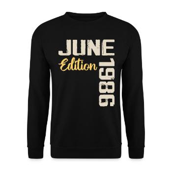 Né(e) en Juin 1986 Cadeau Juin 1986 Anniversaire - Sweat-shirt Unisexe - noir - Devant - Alina (178cm) & Michal (187cm)