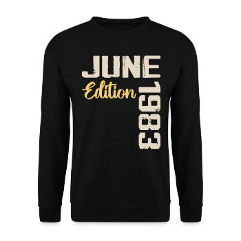 Né(e) en Juin 1983 Cadeau Juin 1983 Anniversaire - Sweat-shirt Unisexe - noir - Devant - Alina (178cm) & Michal (187cm)