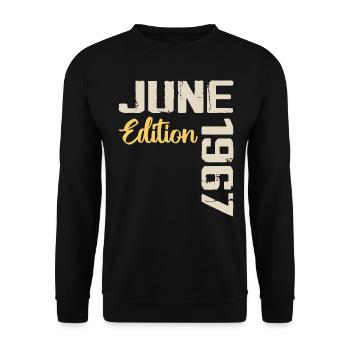 Né(e) en Juin 1967 Cadeau Juin 1967 Anniversaire - Sweat-shirt Unisexe - noir - Devant - Alina (178cm) & Michal (187cm)