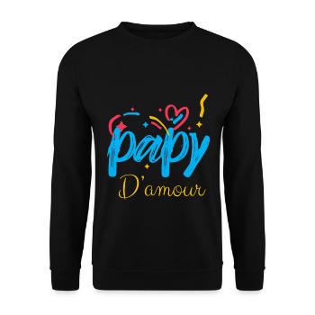 Mon Papy D'Amour Je Peux Compter Sur Lui - Sweat-shirt Unisexe - noir - Devant - Alina (178cm) & Michal (187cm)