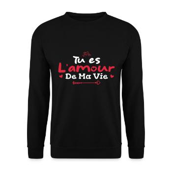 tu es l'amour de ma vie | cadeau - Sweat-shirt Unisexe - noir - Devant - Alina (178cm) & Michal (187cm)