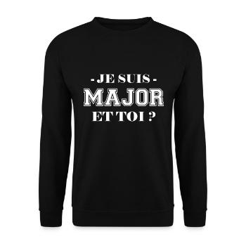 Major super pouvoir homme - Sweat-shirt Unisexe - noir - Devant - Alina (178cm) & Michal (187cm)