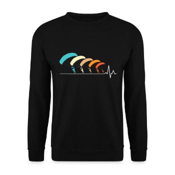 Skydiving Parachutists Parachute - Unisex Sweatshirt - black - Front - Alina (178cm) & Michal (187cm)