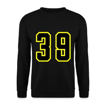 39 Zahl Trikot - Unisex Pullover - Schwarz - Vorne - Alina (178cm) & Michal (187cm)