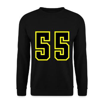 55 Zahl Trikot - Unisex Pullover - Schwarz - Vorne - Alina (178cm) & Michal (187cm)