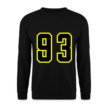 93 Number Jersey - Unisex Sweatshirt - black - Front - Alina (178cm) & Michal (187cm)