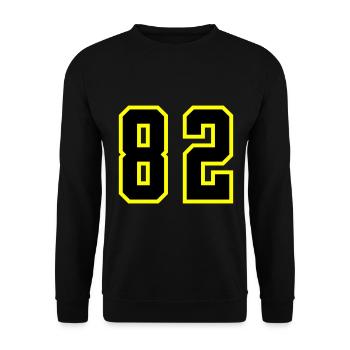82 Zahl Trikot - Unisex Pullover - Schwarz - Vorne - Alina (178cm) & Michal (187cm)