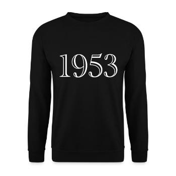 1953 - Geschenk geboren 1953 - Unisex Pullover - Schwarz - Vorne - Alina (178cm) & Michal (187cm)