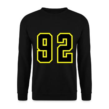 92 Number Jersey - Unisex Sweatshirt - black - Front - Alina (178cm) & Michal (187cm)