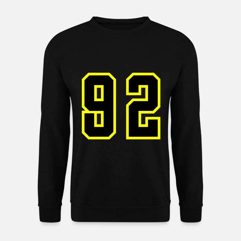 92 Zahl Trikot - Unisex Pullover - Schwarz