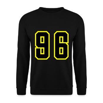 96 Number Leotard - Unisex Sweatshirt - black - Front - Alina (178cm) & Michal (187cm)