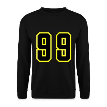 99 Zahl Trikot - Unisex Pullover - Schwarz - Vorne - Alina (178cm) & Michal (187cm)
