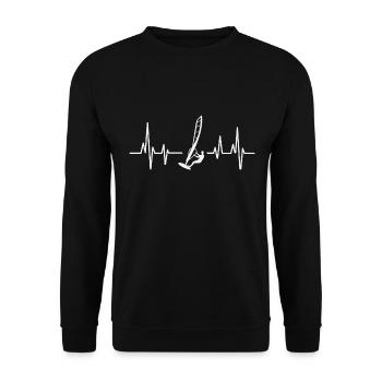 Windsurfing Windsurfer Windsurf Heartbeat - Unisex Sweatshirt - black - Front - Alina (178cm) & Michal (187cm)