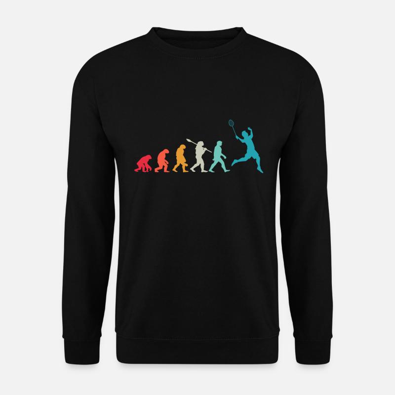 Badminton Evolution Geschenk für Badmintonspieler - Unisex Pullover - Schwarz