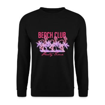 Soirée flamant rose - Sweat-shirt Unisexe - noir - Devant - Alina (178cm) & Michal (187cm)