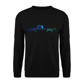Pickup Musclecar USA - Unisex Pullover - Schwarz - Vorne - Alina (178cm) & Michal (187cm)
