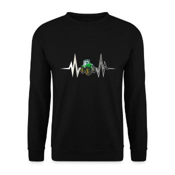 Tractor Heartbeat Children Farmer Agriculture - Unisex Sweatshirt - black - Front - Alina (178cm) & Michal (187cm)