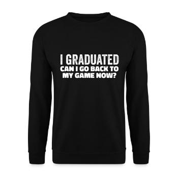I Graduated Can I Go Back To My Game Now - Sweat-shirt Unisexe - noir - Devant - Alina (178cm) & Michal (187cm)