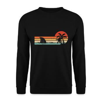 Requin requin - Shark - Sweat-shirt Unisexe - noir - Devant - Alina (178cm) & Michal (187cm)