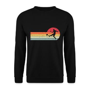 Football Retro Vintage - Unisex Sweatshirt - black - Front - Alina (178cm) & Michal (187cm)