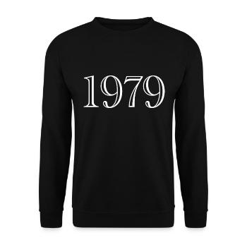 1979 - gift born in 1979 - Unisex Sweatshirt - black - Front - Alina (178cm) & Michal (187cm)