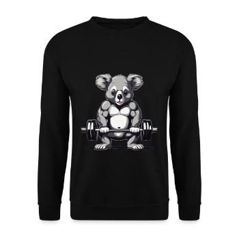 Fitness - Unisex Pullover - Schwarz - Vorne - Alina (178cm) & Michal (187cm)
