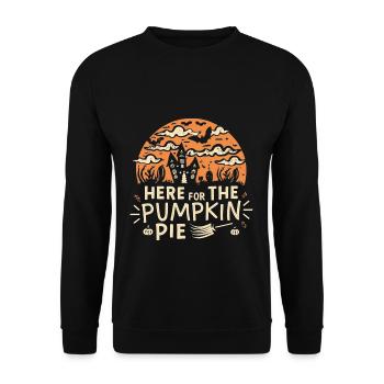 Halloween Here ForThe Pumpkin Pie - Unisex Pullover - Schwarz - Vorne - Alina (178cm) & Michal (187cm)