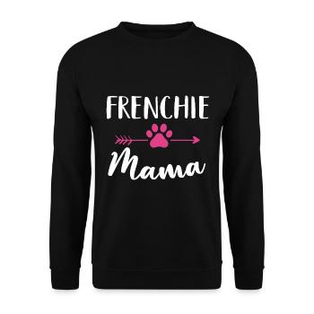 Frenchie Mama Französische Bulldogge Liebhaber Besitzer Geschenk Hund - Unisex Pullover - Schwarz - Vorne - Alina (178cm) & Michal (187cm)